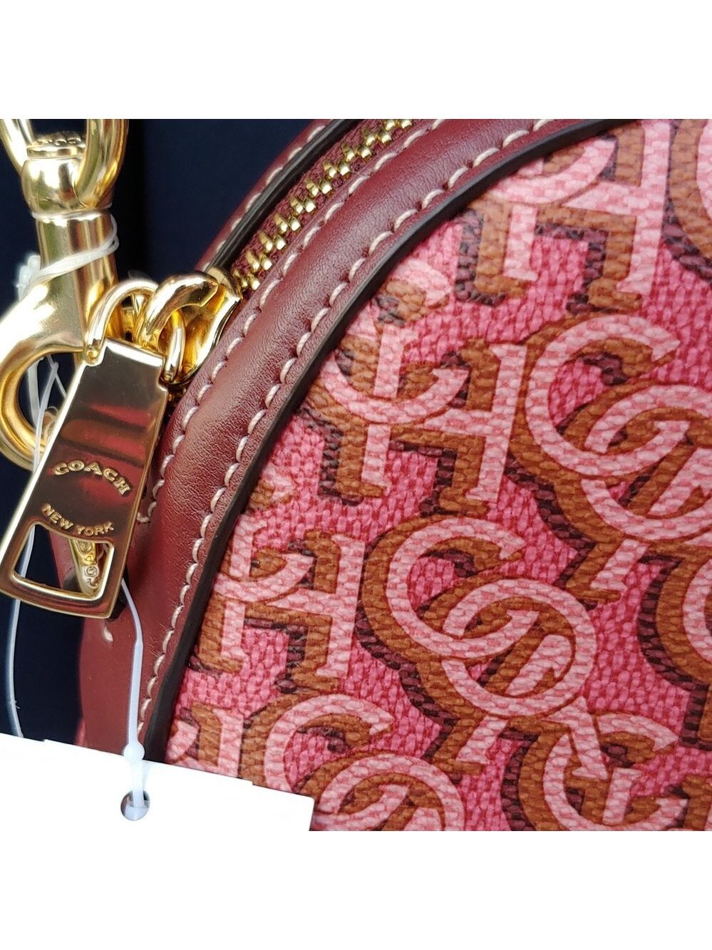 COACH NWT Madi Crossbody with Monogram Print Red and Brown Leather - Picture 11 of 12